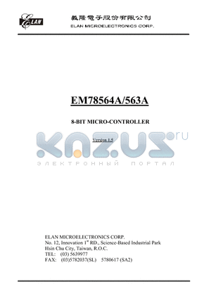 EM78563AH datasheet - 8-BIT MICROCONTROLLER