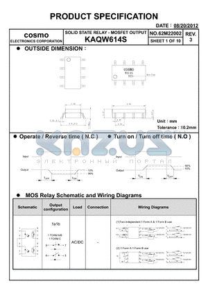 KAQW614S_12 datasheet - PRODUCT SPECIFICATION