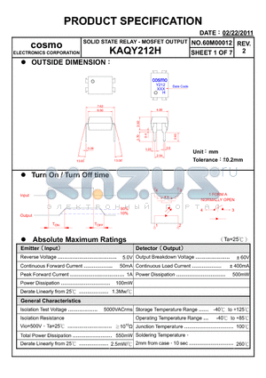 KAQY212H_11 datasheet - PRODUCT SPECIFICATION