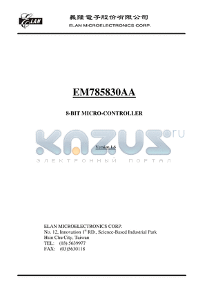 EM785830AAM datasheet - 8-BIT MICRO-CONTROLLER