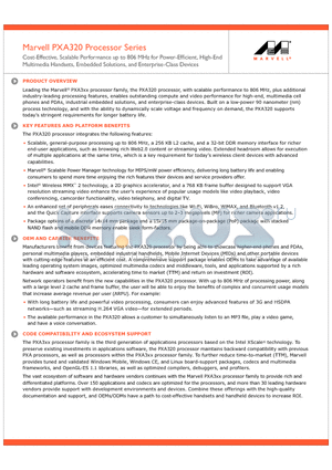 PXA320 datasheet - Cost-Effective, Scalable Performance up to 806 MHz for Power-Efficient, High-End Multimedia Handsets, Embedded Solutions, and Enterprise-Class Devices