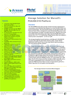 PXA310 datasheet - Storage Solution for Marvells PXA300/310 Platform