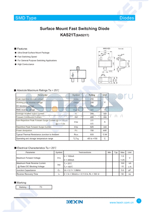 KAS21T datasheet - Surface Mount Fast Switching Diode