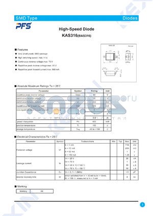 KAS316 datasheet - High-Speed Diode