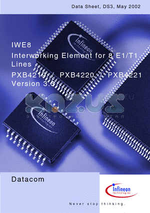 PXB4219 datasheet - IWE8 Interworking Element for 8 E1/T1 Lines