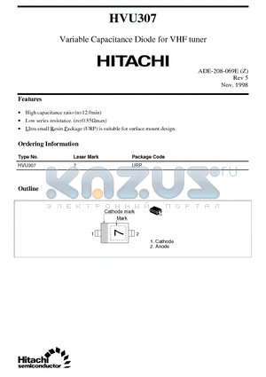 HVU307 datasheet - Variable Capacitance Diode for VHF tuner