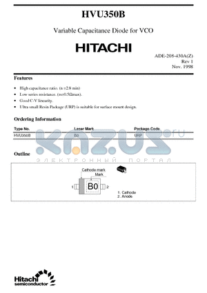 HVU350B datasheet - Variable Capacitance Diode for VCO