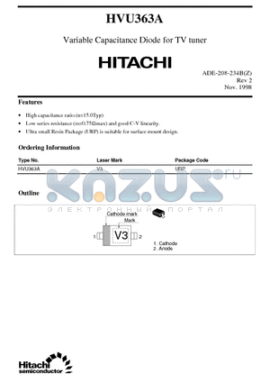 HVU363A datasheet - Variable Capacitance Diode for TV tuner