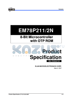 EM78P212NMS datasheet - 8-Bit Microcontroller with OTP ROM