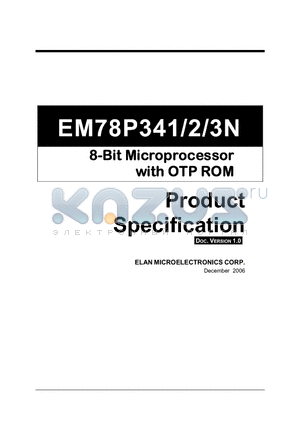 EM78P341 datasheet - 8-Bit Microprocessor with OTP ROM