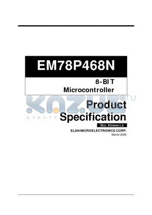 EM78P468NAQ datasheet - 8-BIT Microcontroller