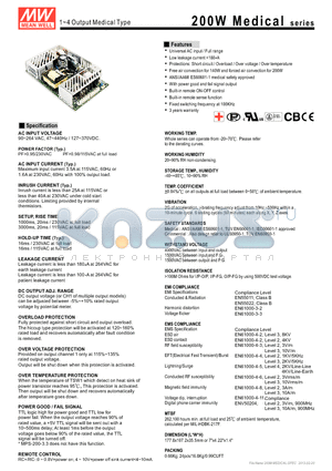 MPQ-200B datasheet - 1~4 Output Medical Type