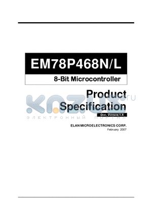 EM78P468NBQ datasheet - 8-Bit Microcontroller