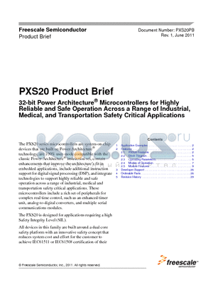 PXS20PB datasheet - 32-bit Power Architecture^ Microcontrollers for Highly Reliable