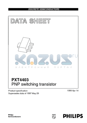 PXT4403 datasheet - PNP switching transistor