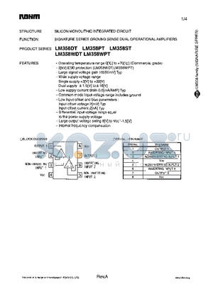 LM358DT datasheet - SILICON MONNOLITHIC INTEGRATED CIRCUIT