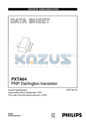 PXTA64 datasheet - PNP Darlington transistor