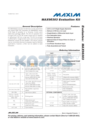 MAX98303 datasheet - Evaluation Kit