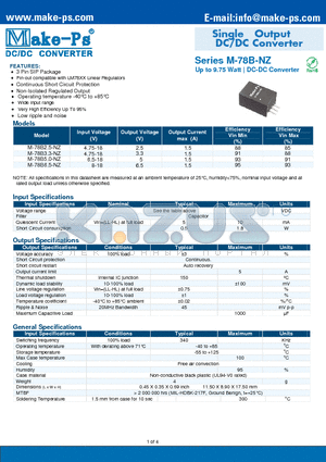 M-78B3.3-NZ datasheet - Single Output DC/DC Converter