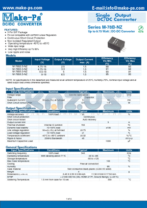 M-78B6.5-NZ datasheet - Single Output DC/DC Converter