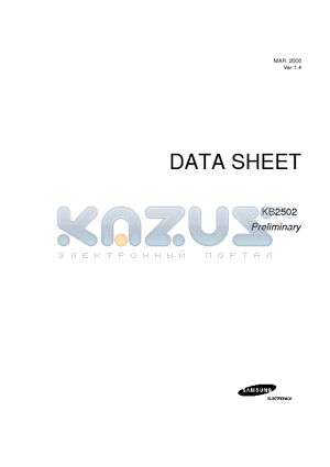 KB2502 datasheet - VIDEO AMP MERGED OSD PROCESSOR