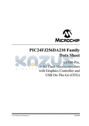 PIC24FJ256DA110 datasheet - 64/100-Pin, 16-Bit Flash Microcontrollers with Graphics Controller and USB On-The-Go (OTG)