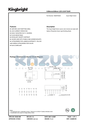 KB2870SGD datasheet - 8.89mmx8.89mm LED LIGHT BAR