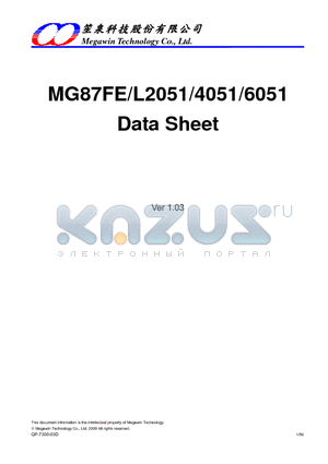 MG87FE4051AS20 datasheet - 8-bits microcontroll