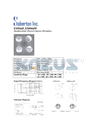 EM9445P datasheet - Omnidirectional Electret Condenser Microphone