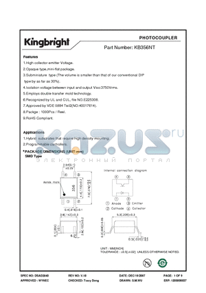 KB356N1T datasheet - PHOTOCOUPLER