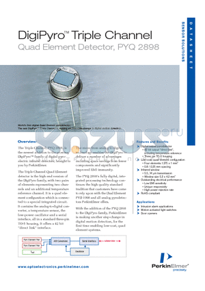 PYQ2898 datasheet - digital pyroelectric infrared detectors