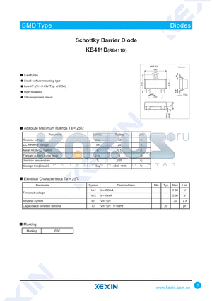 KB411D datasheet - Schottky Barrier Diode