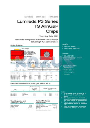 HWFR-B310102 datasheet - Lumileds P3 Series TS AlInGaP Chips