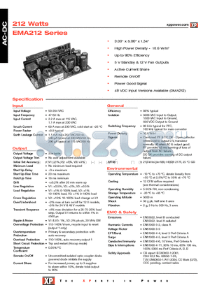 EMA212PS48 datasheet - AC-DC Power Supplies
