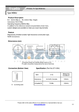MG89J datasheet - IFT COILS