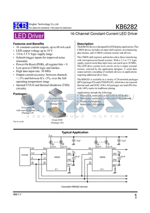 KB6282 datasheet - 16-Channel Constant-Current LED Driver