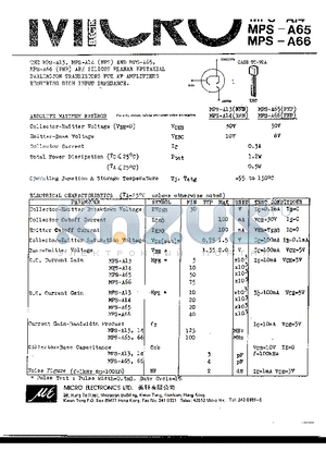 MPS-A13 datasheet - SILICON PLANAR EPITAXIAL DARLINGTON RANSISTORS