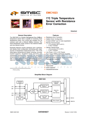 EMC1023-1-ACZB-TR datasheet - 1`C Triple Temperature Sensor with Resistance Error Correction