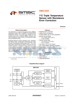 EMC1023-4-ACZL-TR datasheet - 1`C Triple Temperature Sensor with Resistance Error Correction