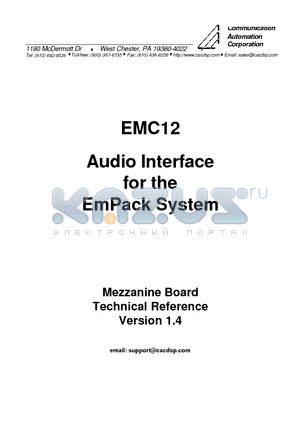 EMC12 datasheet - Audio Interface for the EmPack System
