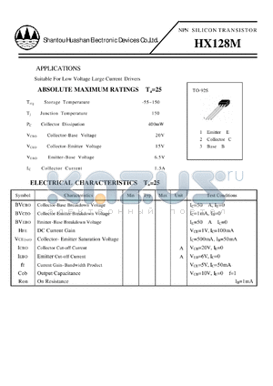 HX128M datasheet - PNP SILICON TRANSISTOR