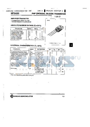 MPS4250 datasheet - PNP (AMPLIFIER TRANSISTOR)
