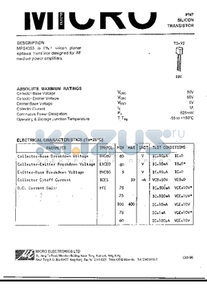 MPS4355 datasheet - PNP SILICON TRANSISTOR