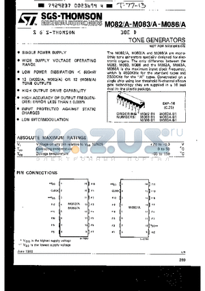 M086B1 datasheet - TONE GENERATORS