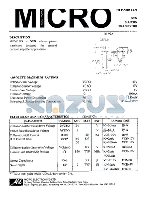 MPS6512S datasheet - NPN SILICON TRANSISTOR