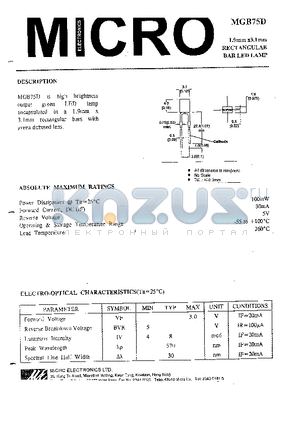 MGB75D datasheet - 1.9mm x 3.1mm RECTANGRLAR BAR LED LAMP