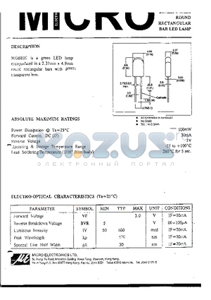 MGB81C datasheet - ROUND RECTANGULAR BAR LED LAMP