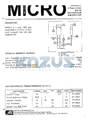 MGB81T datasheet - 2.37mm x 4.9mm ROUND RECTANGULAR BAR LED LAMP