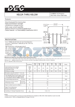 KBJ2C datasheet - CURRENT 4.0 Amperes VOLTAGE 50 to 1000 Volts