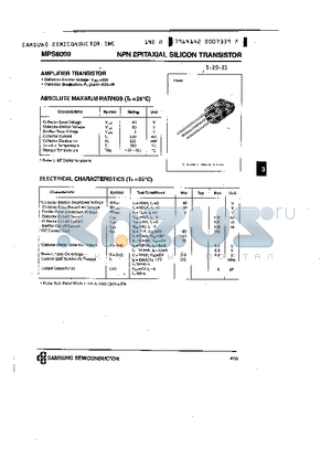 MPS8099 datasheet - NPN (AMPLIFIER TRANSISTOR)